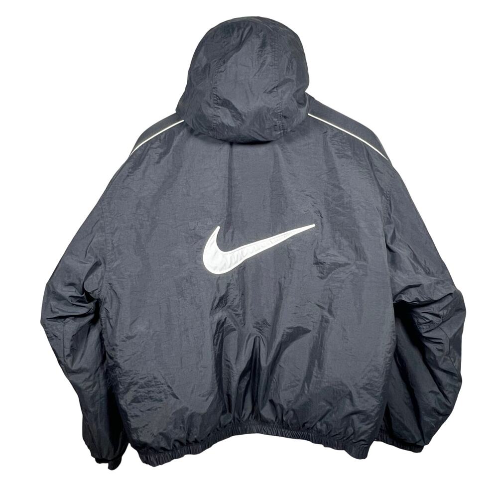 Vintage Nike White Tag Black Swoosh Jacket Medium 22x28